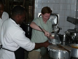 Learning to make "ugali" during my research trip to Tanzania for GOLDEN BOY.